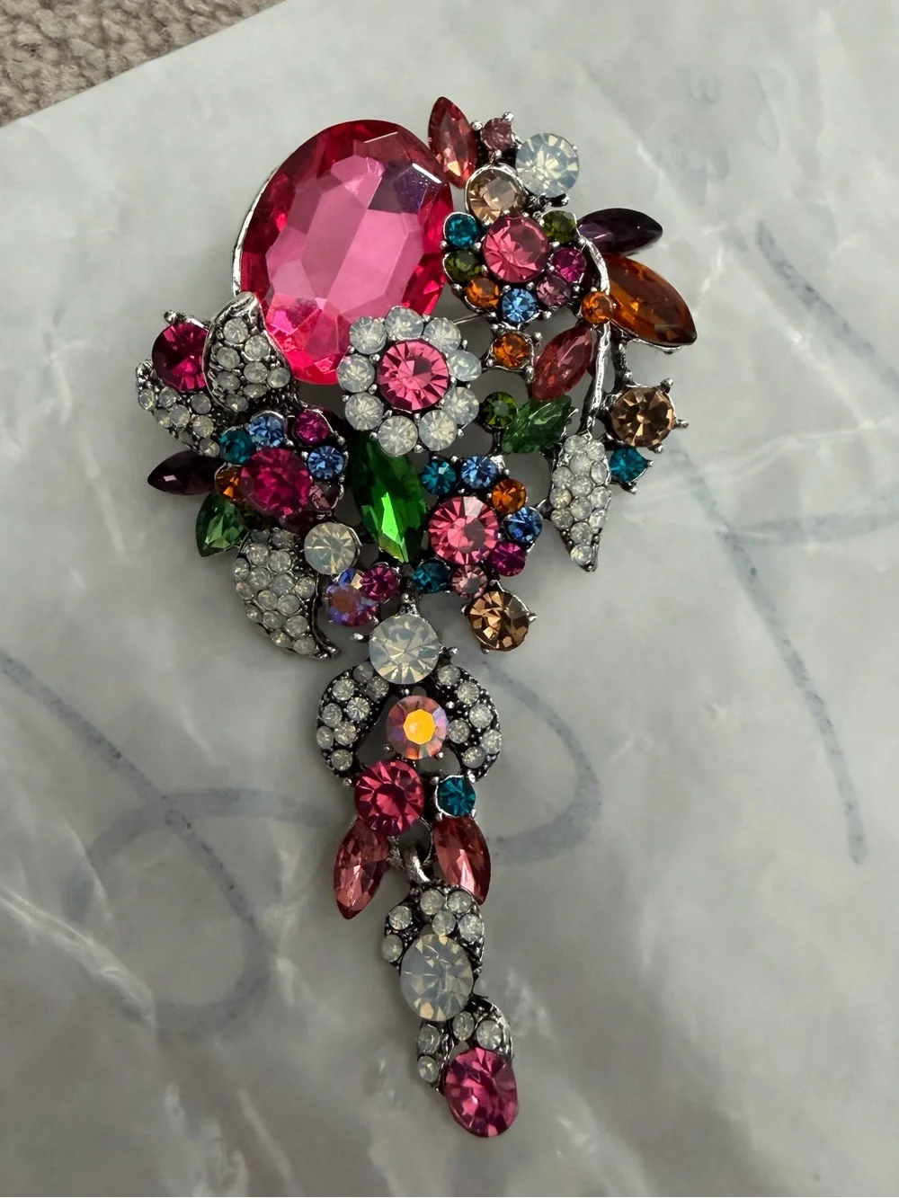 NWOT Aratta Silent Journey- Jewel Floral Pin- Multi- Color